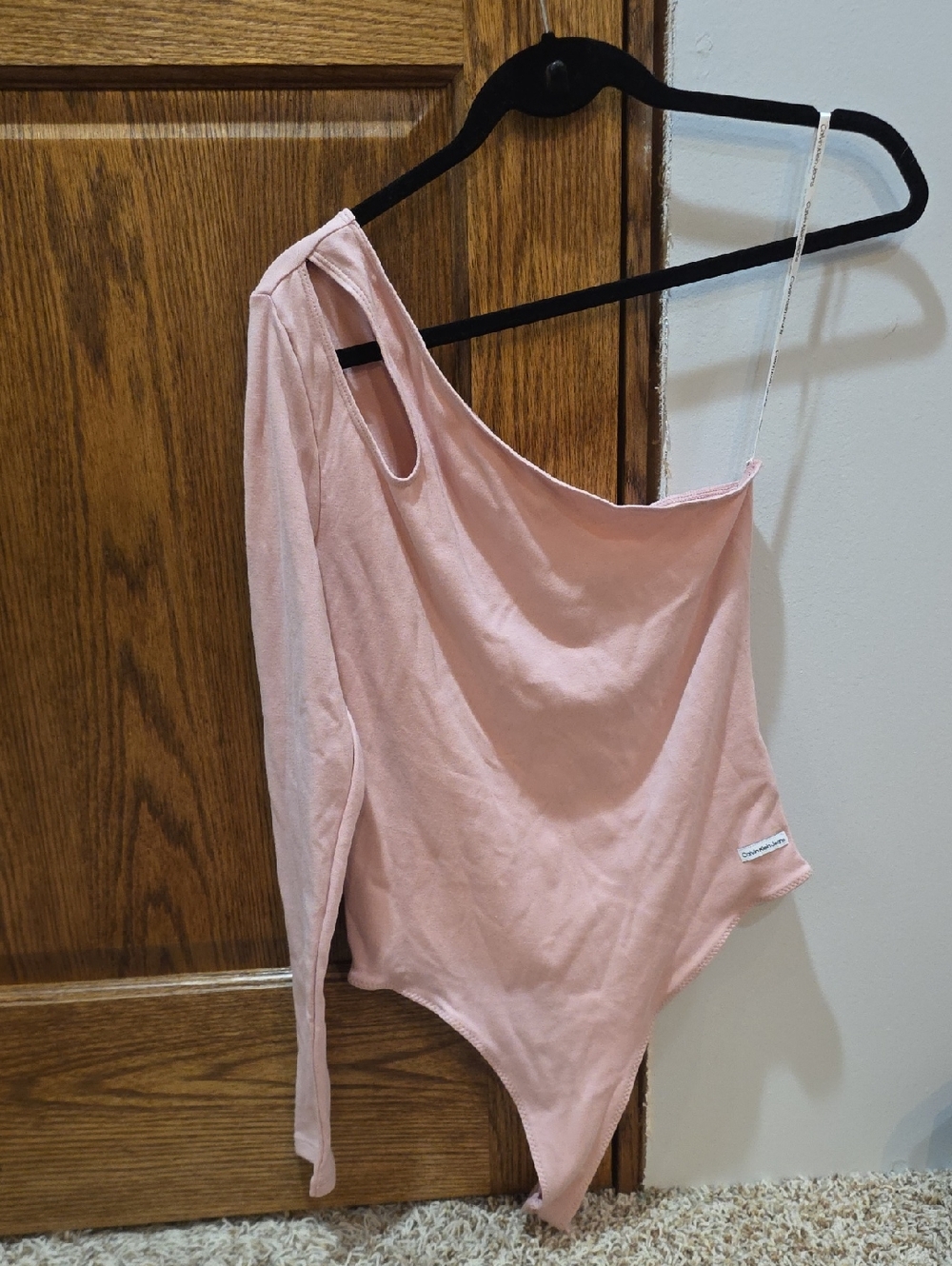 NWT Calvin Klein Pink Scoop-Neck Bodysuit One Sleeve